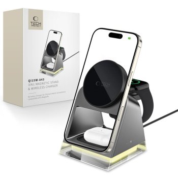 Tech-Protect QI15W-A43 3in1 Wireless Charger with MagSafe Apple Devices - Black
