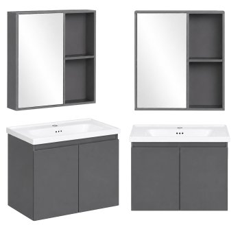 ModernHome Wall-Mounted Bathroom Cabinet with Sink and Mirror