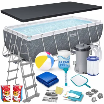 Bestway 56721 Frame Pool with Pump and Accessories, 404 x 201 x 100 cm