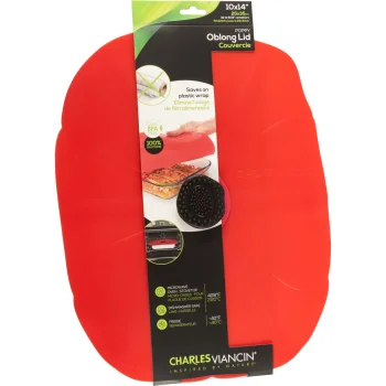 Charles Viancin Poppy Silicone Lid 35x25 cm, Oblong, Red