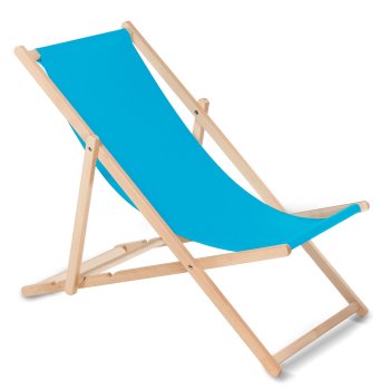 Greenblue GB183 Classic Beech Wood Deck Chair, Light Blue