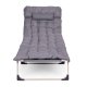 MultiGarden Folding Lounge Chair with Mattress and Pillow for Patio Camping, Gray