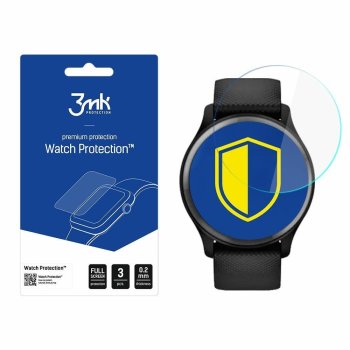 Garmin Vivomove Sport 3MK ARC+ Protective Film Rounded Fullscreen Watch Protector, 3 pcs.