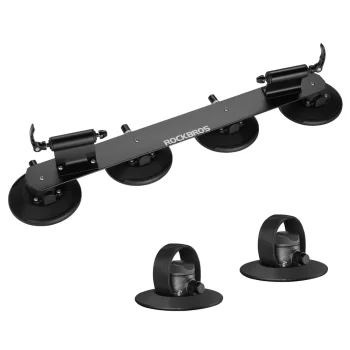 Rockbros XP1002 Suction Cup Roof Bike Rack for 2 Bicycles, Black