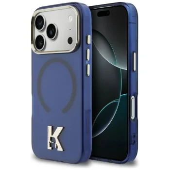 Karl Lagerfeld IML K Head Logo MagSafe Case for iPhone 17 Pro, Blue