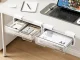 Under Desk Drawer Organizer - Self-Adhesive Slide-Out Tray, White/Clear