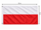 Large Polish National Flag with Grommets 155x90 cm, white-red