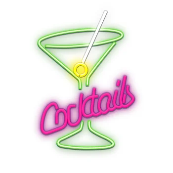 PLEXI LED COCKTAILS Neon Sign, Forever Light, Pink/Green