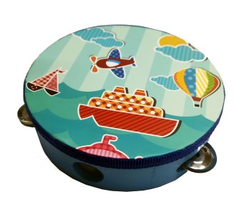 Wooden Tambourine and Hand Drum for Kids, Ship Design