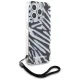 Karl Lagerfeld iPhone 15 Pro Case IML Zebra Pattern & Cord, Black