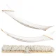 Woven Garden Hammock with Wooden Spreader Bars, 190x80 cm, 150 kg, White