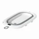 Collapsible Baby Bathtub with Pillow Insert and Thermometer, Gray
