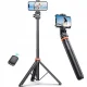 Tech-Protect L03S Bluetooth Selfie Stick with Tripod & Remote (up to 148cm), White