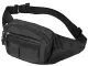 Unisex Fanny Pack Belt Bag with 4 Zipper Pockets, Black