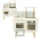 Lulilo Retro Wooden Play Kitchen for Kids with Accessories, 73 cm