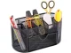 Metal Desk Organizer with 8 Compartments and Drawer, Black