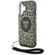 Guess HC IML Leopard Triangle Cord Strap MagSafe Case for iPhone 16, Brown