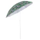 Adjustable Beach and Garden Umbrella with Tilt Function, 150 cm, Leaves Pattern