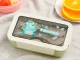 Lunch Box with Compartments and Cutlery, 1 L, Green