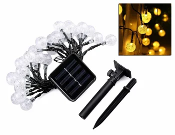 Outdoor Garden Christmas Lights 30 LED with Solar Battery, Warm White