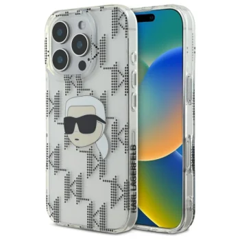 Apple iPhone 16 Pro Max 6.9'' Karl Lagerfeld IML Karl Head Electroplated Cover Case, Clear