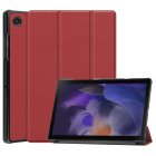 Samsung Galaxy Tab A8 10.5 (2021) (2022) (SM-X200/X205) Trifold Stand PU Leather Hard Protective Cover Case, Wine Red