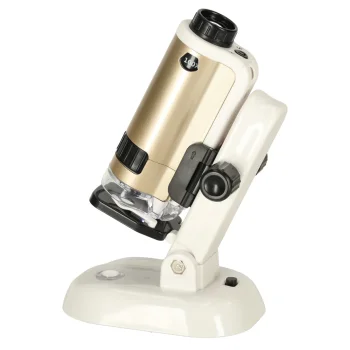 Kids Pocket Mini Microscope with LED Light and Accessories, 250x