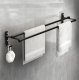 Metal Towel Rack Hanger Holder - 60cm, Black