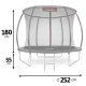 Neo-Sport NS-08C231 Garden Trampoline with Inner Net 252 cm, Black