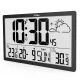 GreenBlue GB218 Large LCD Wall Clock with Thermometer