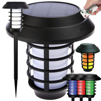 Solar Garden Torch Lantern with RGB Lighting and Remote Control
