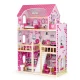 Ecotoys Wooden Dollhouse with LED Lighting and Furniture