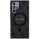 Guess 4G Collection Leather Metal Logo MagSafe Case for Samsung Galaxy S24 Ultra, Black