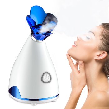 Ionic Facial Inhaler Sauna Spa Skin Moisturizing Steamer Pores Cleaning Machine Blackhead Removal, Blue