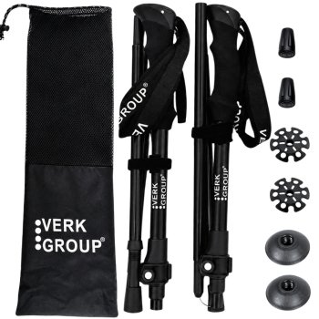 Foldable Adjustable Trekking Poles, Black