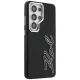 Karl Lagerfeld Grained Signature Metal Resin Case for Samsung Galaxy S26 Ultra, Black