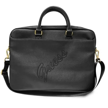 Guess Saffiano Script 16" Laptop Bag Black