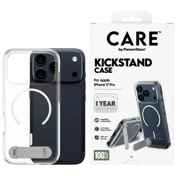 PanzerGlass iPhone 17 Pro Feature Case with Kickstand & MagSafe, Clear
