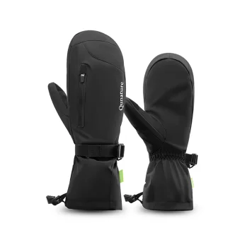 Qunature Full Length Ski Gloves, Size L, Black