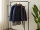 Freestanding Clothes Rack with Shoe Shelves, Black, 160 cm
