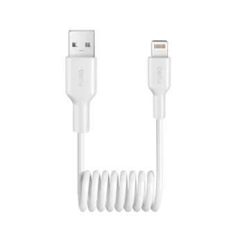 Puro 12W USB-A to Lightning Spiral Cable 1m - White