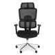 Ergonomisks biroja krēsls ModernHome ar regulējamu augstumu un galvas balstu, melns