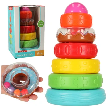 Educational Pyramid Tower Building Blocks Montessori Sensory Puzzle, 7 elements