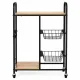 ModernHome Kitchen Trolley Cart on Wheels with 2 Shelves and 2 Baskets, 56.5x30x86.5 cm