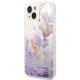 Apple iPhone 14 Plus 6.7\'\' Guess Flower Liquid Glitter Case Cover (GUHCP14MLFLSU), Purple