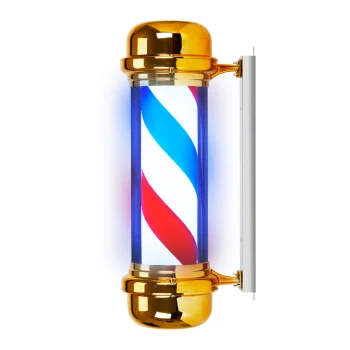 Gabbiano BB-02 Large Illuminated Barber Pole, Gold