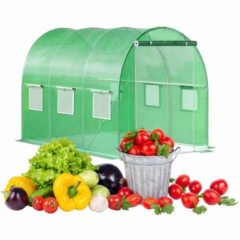 Polytunnel Greenhouse 3x2x2m 6m² Metal Frame UV Foil