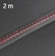 Car Interior Decorative Trim Strip 2m, Black with Red Stitching
