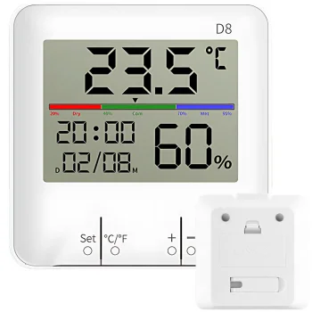 Indoor Weather Station with Thermometer, Hygrometer and Clock, LCD