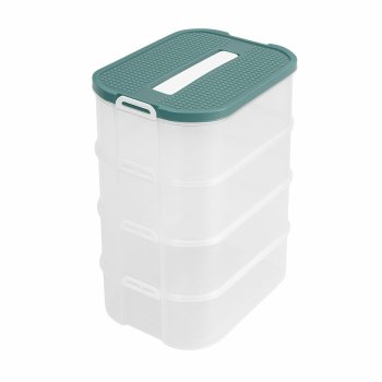 Toy Storage Organizer Box with 4 Stackable Tiers, blue